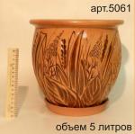 Кашпо глазурованный травы
